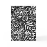 Black and white handpainted doodles cards
