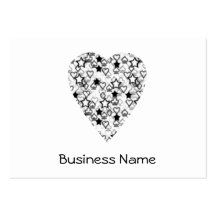 Black and White Heart. Patterned Heart Design. Business Card Templates