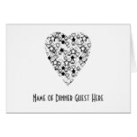 Black and White Heart. Patterned Heart Design.