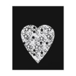 Black and White Heart. Patterned Heart Design.
