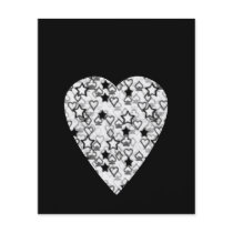 Black and White Heart. Patterned Heart Design.