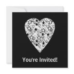 Black and White Heart. Patterned Heart Design.