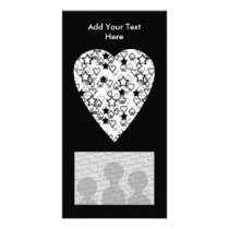 Black and White Heart. Patterned Heart Design.