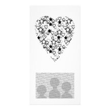 Black and White Heart. Patterned Heart Design. Photo Cards