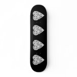 Black and White Heart. Patterned Heart Design. Skate Decks