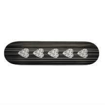 Black and White Heart. Patterned Heart Design. Skateboard Deck