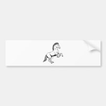 Black and white horse illustration bumper stickers
