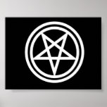 Black and white inverted pentagram poster, med. posters