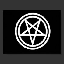 Black and white inverted pentagram poster, med. posters