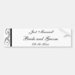 Black and White Just Married Bumper Sticker