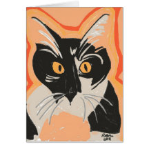 Black and White Kitten Card