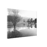 Black and White lake Stretched Canvas Print
