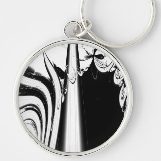 Black and White Lines and Swirls. Keychains