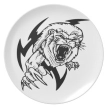 Black and White Lion Plates