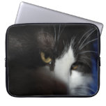Black and White Longhaired Cat Laptop Sleeve