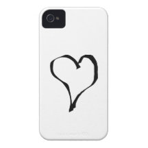 Black and White Love Heart Design. iPhone 4 Case-Mate Cases