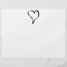 Black and White Love Heart Design. Full Color Flyer
