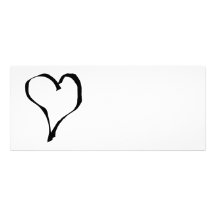 Black and White Love Heart Design. Custom Invitations