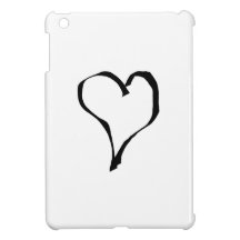 Black and White Love Heart Design. iPad Mini Case