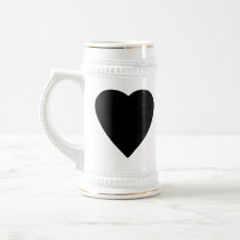 Black and White Love Heart Design. Mugs