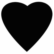 Black and White Love Heart Design. Photo Cut Out