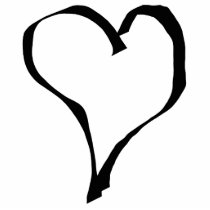 Black and White Love Heart Design. Photo Cutouts