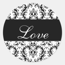 Black and White Love Wedding Sticker