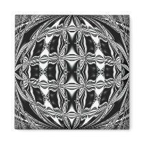 black and white refrigerator magnet