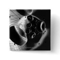 Black and white magnification of blood cells buttons