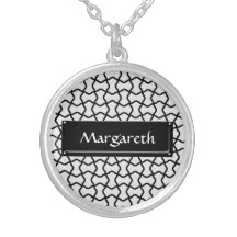 Black and white mesh pattern custom necklace