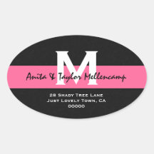 Black and White Modern Wedding Address L204 Stickers