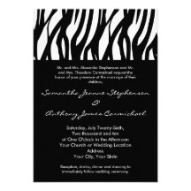 Black and White Modernist Stripe Custom Invites