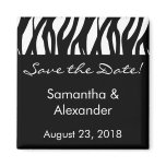 Black and White Modernist Stripe Fridge Magnet