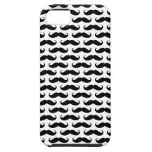 Black and White Moustache Patterned iPhone 5 Case