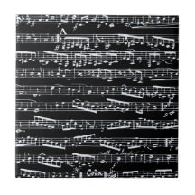 Black and white music notes