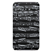Black and white music notes barely there iPod cover