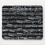 Black and white music notes mousepad