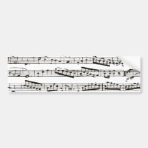 Black and white musical notes bumper stickers