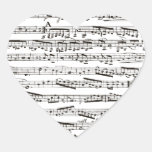 Black and white musical notes heart stickers