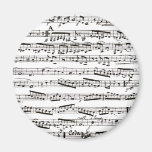 Black and white musical notes refrigerator magnets