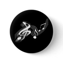 Black and White Musical Scale Button