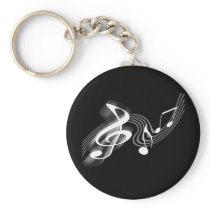 Black and White Musical Scale Keychain
