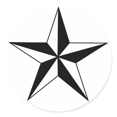 Black and White Nautical Star Stickers by MakeASticker