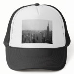 Black and White NYC Skyline Cityscape Mesh Hat