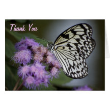 Black and White Nymph Butterfly Thank You Card