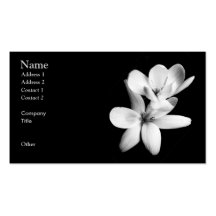 Black and White Orchid Floral Business Card Template