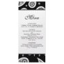 Black and White Paisley Wedding Menu Rack Cards
