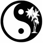 Black and White Palm Tree Yin Yang Ornament photo sculptures