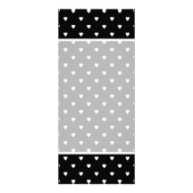 Black and White Pattern - Hearts. Invite