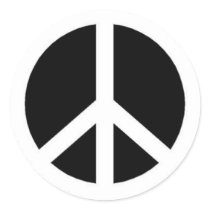 Black and White Peace Sign Stickers